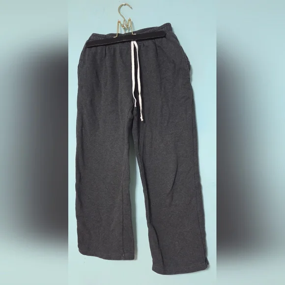 Brandy Melville Black Track Pants with Cream Drawstring - Picture 3 of 7